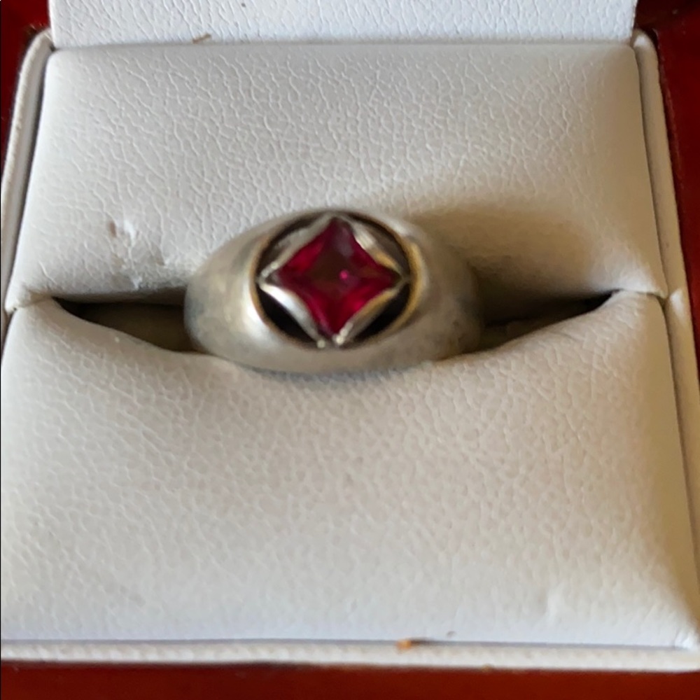 Sterling Silver Ruby Stone Ring - image 2